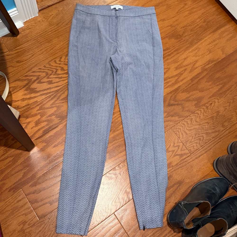 Reiss Blue Slim Ankle Trousers w/ Zip Hem